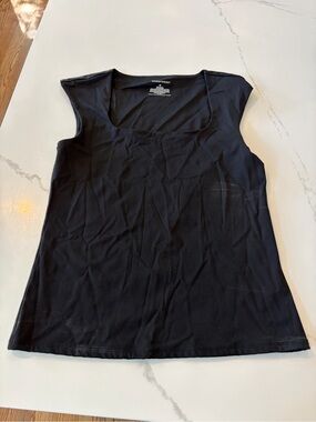White House Black Market Black Square-Neck Tank - Size M